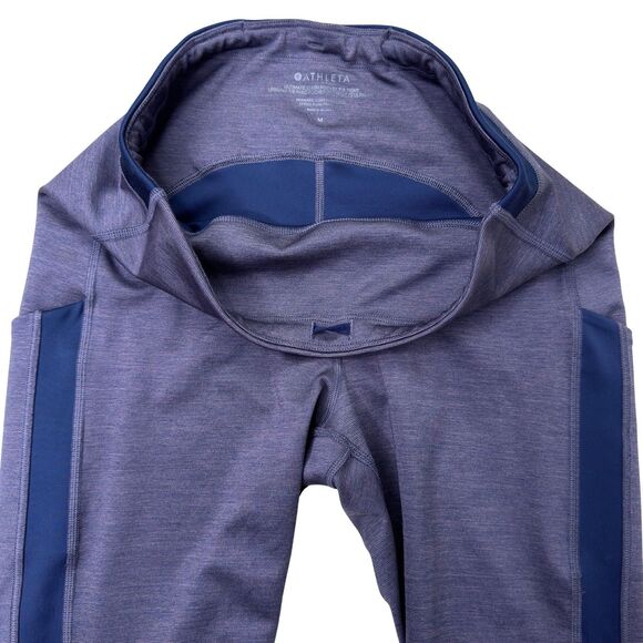 Athleta 7/8 Leggings M Medium Ultimate Stash Pocket Tight Heather Purple/Blue - Picture 5 of 9